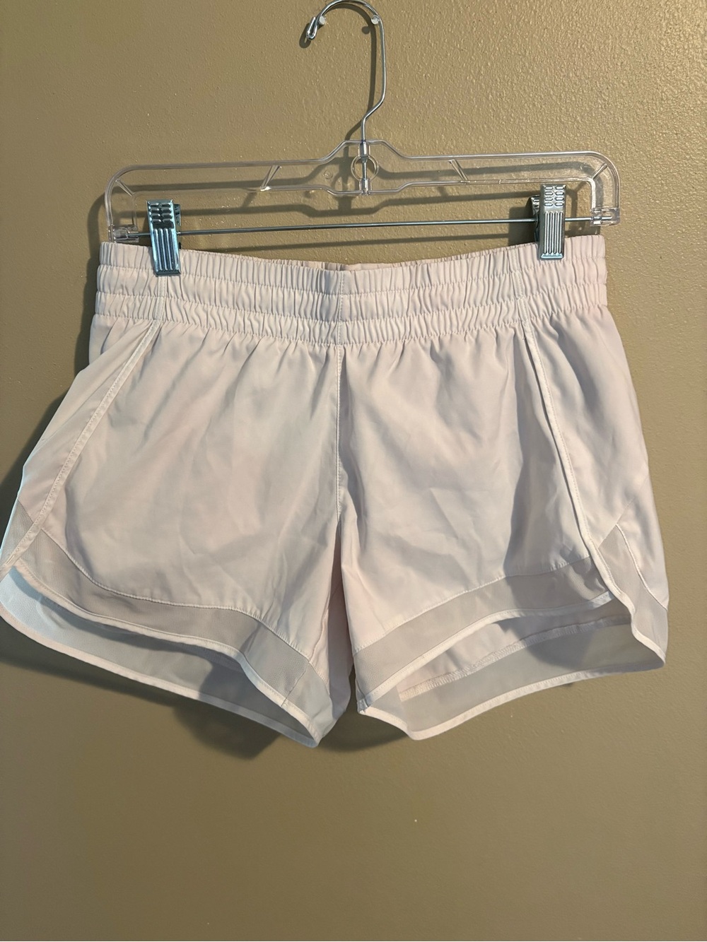 Athleta Light Pink Layered Hem Athletic Shorts